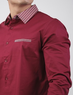 Camisa casual pavini de algodón manga larga para hombre