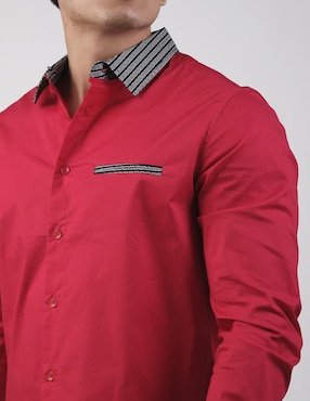 Camisa casual Pavini de algodón manga larga para hombre