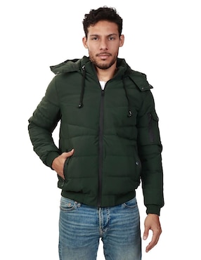 Chamarra Casual Be Positive Impermeable Con Capucha Para Hombre