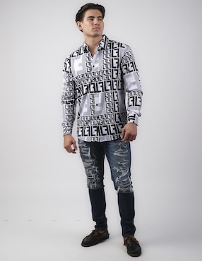 Camisa casual Pavini manga larga para hombre