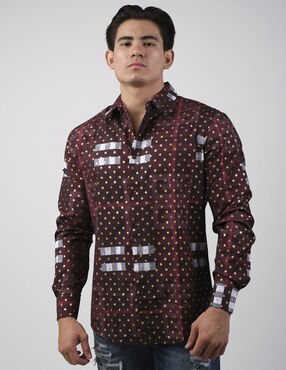 Camisa Casual Pavini Manga Larga Para Hombre