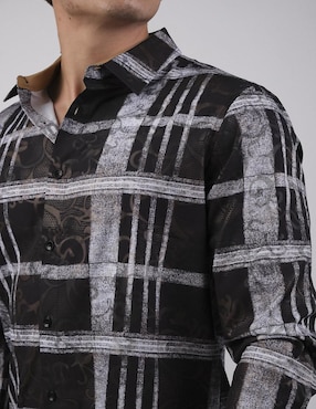 Camisa casual Pavini manga larga para hombre