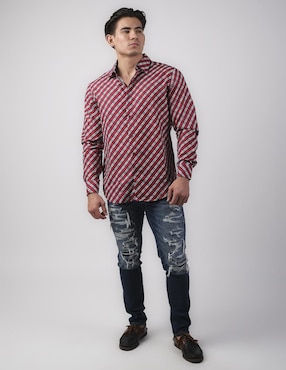 Camisa casual Pavini manga larga para hombre