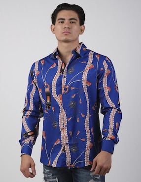 Camisa casual Pavini manga larga para hombre
