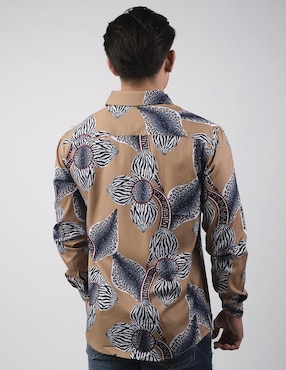 Camiasa casual Pavini manga larga para hombre