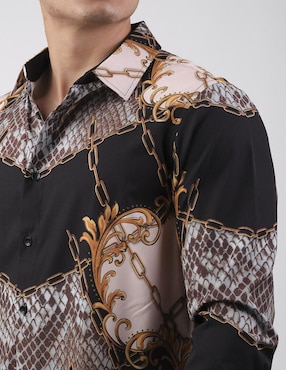 Camisa casual Pavini manga larga para hombre