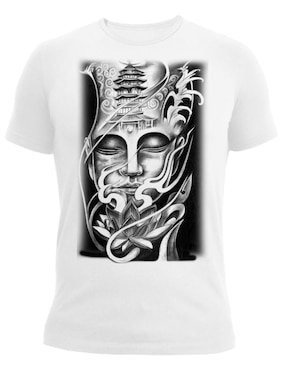 Playera Marëvnyk Buda Espiritual Zen Mantra Yoga cuello redondo para hombre