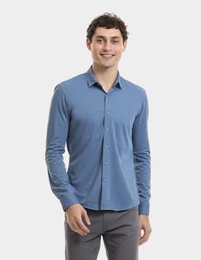 Camisa Casual Vittorio Forti De Poliéster Manga Larga Para Hombre