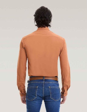 Camisa casual Vittorio Forti de poliéster manga larga para hombre