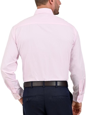 Camisa casual Sansabelt de poliéster y algodón manga larga para hombre