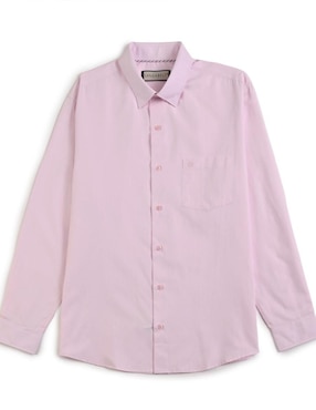 Camisa casual Sansabelt de poliéster y algodón manga larga para hombre