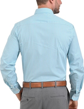 Camisa casual Sansabelt de algodón manga larga para hombre