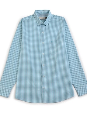 Camisa casual Sansabelt de algodón manga larga para hombre