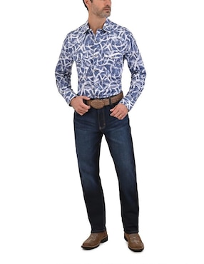 Camisa casual Yale de algodón manga larga para hombre