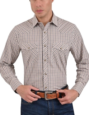 Camisa Casual Yale De Poliéster Y Algodón Manga Larga Para Hombre