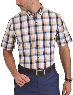 Camisa Casual Yale De Algodón Manga Corta Para Hombre