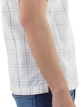 Camisa casual Breton de algodón manga corta para hombre