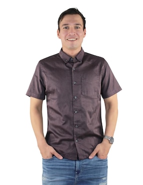 Camisa casual Breton de algodón manga corta para hombre