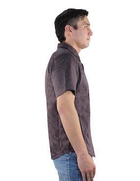 Camisa casual Breton de algodón manga corta para hombre
