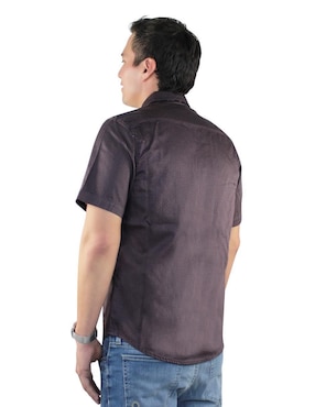 Camisa casual Breton de algodón manga corta para hombre