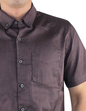 Camisa casual Breton de algodón manga corta para hombre
