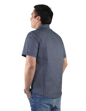 Camisa casual Breton de algodón manga corta para hombre