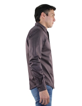 Camisa casual Breton de algodón manga larga para hombre