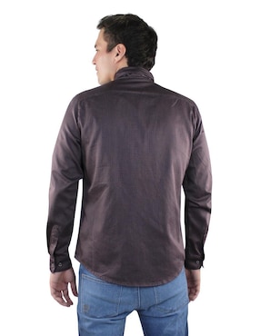 Camisa casual Breton de algodón manga larga para hombre