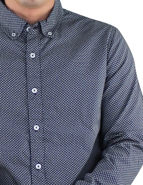 Camisa casual Breton de algodón manga larga para hombre