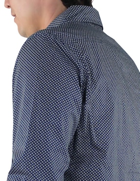 Camisa casual Breton de algodón manga larga para hombre