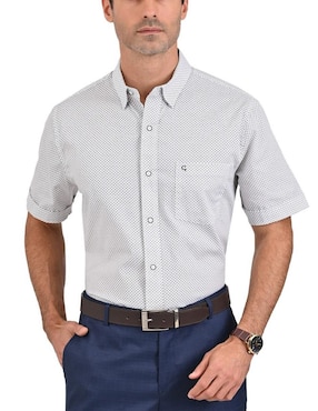 Camisa Casual Yale De Algodón Manga Corta Para Hombre