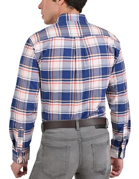 Camisa casual Buckingham de algodón manga larga para hombre