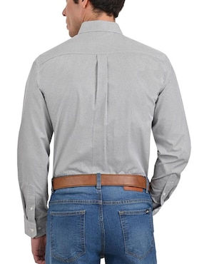 Camisa casual Buckingham de algodón manga larga para hombre