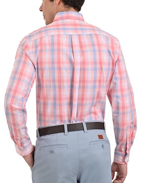 Camisa casual Buckingham de algodón manga larga para hombre