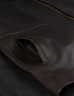 Chamarra casual Lastwolf de piel para hombre