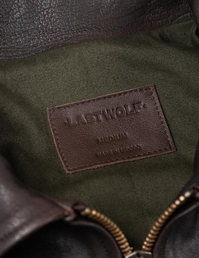 Chamarra casual Lastwolf de piel para hombre