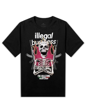 Playera Fnc Collezioni Illegal Business Calavera cuello redondo para hombre