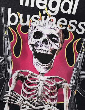 Playera Fnc Collezioni Illegal Business Calavera cuello redondo para hombre