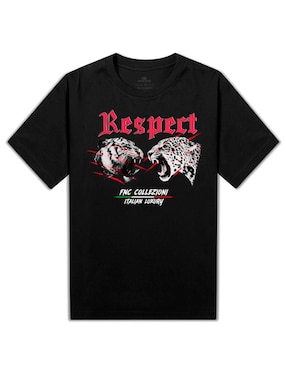 Playera FNC Collezioni Jaguar Tiger cuello redondo para hombre
