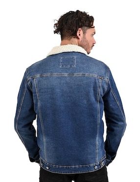 Chamarra cazadora NYD de mezclilla con bolsillos para hombre