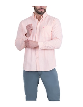 Camisa casual Ferrioni de algodón manga larga para hombre