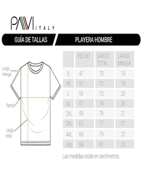 Playera Pavi Italy cuello redondo para hombre