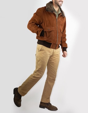 Chamarra casual Lastwolf de piel para hombre