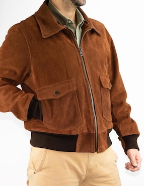 Chamarra casual Lastwolf de piel para hombre