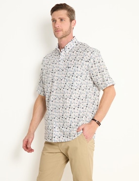 Camisa Casual Cavalatti De Algodón Manga Corta Para Hombre