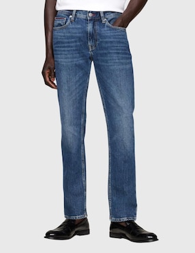 Jeans Skinny Tommy Hilfiger Lavado Claro Para Hombre