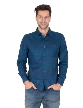 Camisa Casual Generra De Algodón Manga Larga Para Hombre