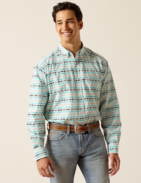 Camisa casual Ariat de algodón manga larga para hombre