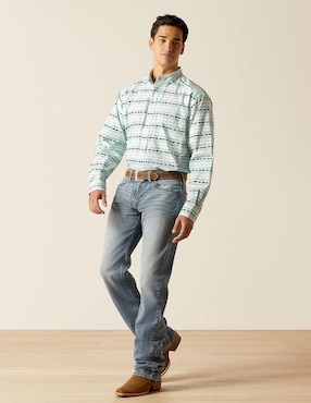 Camisa casual Ariat de algodón manga larga para hombre