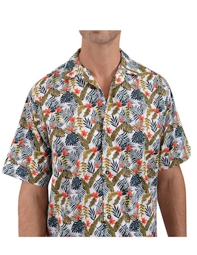 Camisa playa Michel Blanc de algodón manga corta para hombre